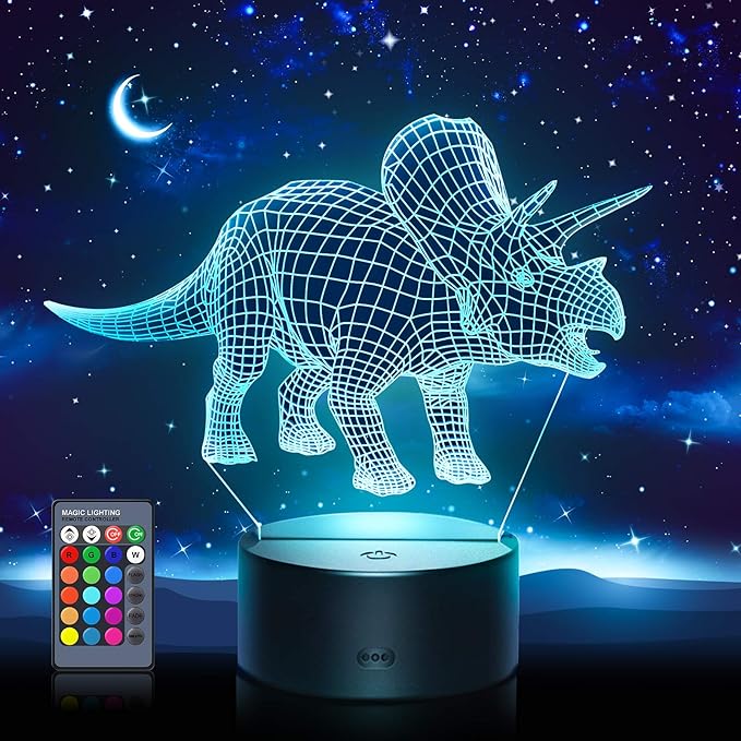 Tesoyzii 3D Dinosaurus Nachtlampje